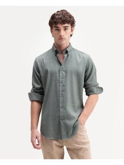 Rare Rabbit - Solid Dusky Green Men's Shirt