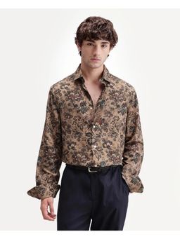 Rare Rabbit - Floral Warm Beige Men's Shirt