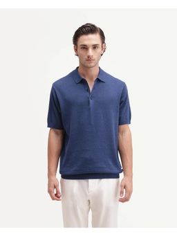 Rare Rabbit - Solid Dark Navy Blue Men's Polo T-Shirt
