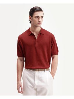 Rare Rabbit - Solid Brick Red Men's Polo T-Shirt