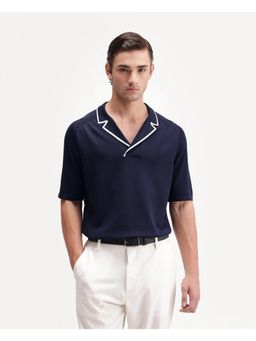 Rare Rabbit - Solid Dark Navy Men's Polo T-Shirt