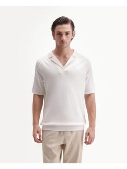Rare Rabbit - Solid White Men's Polo T-Shirt