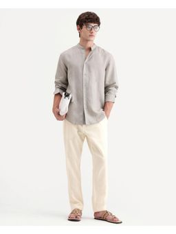 Rare Rabbit - Solid Off White Men's Trouser