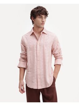 Rare Rabbit - Windowpane Light Pink Men's Shirt