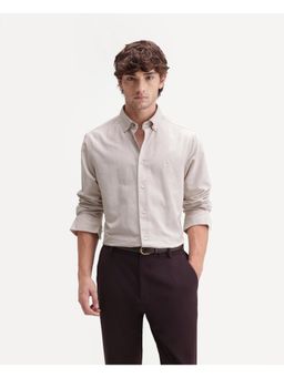 Rare Rabbit - Solid Light Beige Men's Shirt
