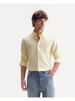 Rare Rabbit - Solid Light Yellow Men's Shirt