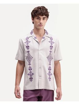 Rare Rabbit - Embroidered Light Lavender Men's Shirt