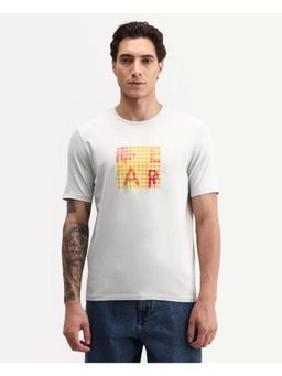 Rare Rabbit - Graphic Print Light Grey Men's T-Shirt
