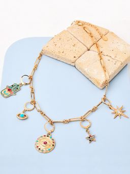 Accessorize London - Women's Multi Color Chunk Interchangeable Charm necklace