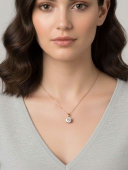 RACHIVA - 18K Gold Plated White Solitaire Necklace
