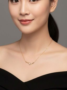 RACHIVA - 18K Gold Plated White Pearl Curve Necklace