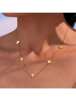 RACHIVA - 18K Gold Plated Butterfly Station Necklace