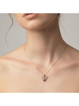 RACHIVA - 18K Gold Plated White Bow Heart Pendant Necklace