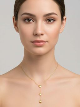 RACHIVA - 18K Gold Plated Triple Heart Drop Necklace