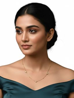 RACHIVA - 18K Gold Plated White Heart Link Chain Necklace