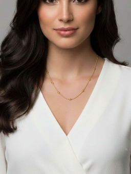 RACHIVA - 18K Gold Plated Gold Beaded Chain Necklace