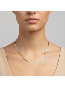 RACHIVA - 18K Gold Plated Classic Herringbone Chain Necklace