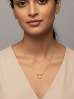 RACHIVA - 18K Gold Plated Open Heart Pendant Necklace