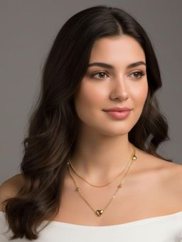 RACHIVA - 18K Gold Plated Heart Layered Necklace