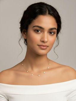 RACHIVA - 18K Gold Plated White Heart Solitaire Necklace