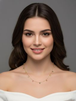 RACHIVA - 18K Gold Plated Multi-Color Dot Necklace