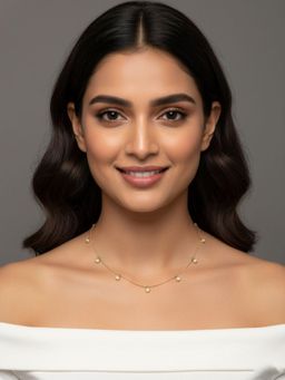 RACHIVA - 18K Gold Plated White Dot Necklace