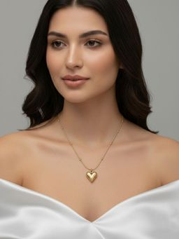 RACHIVA - 18K Gold Plated Bold Heart Pendant Necklace