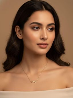 RACHIVA - 18K Gold Plated White Infinity Heart Zircon Necklace