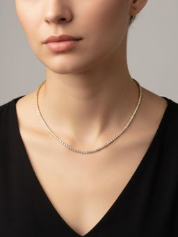 RACHIVA - 18K Gold Plated White Zircon Tennis Necklace