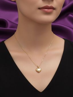 RACHIVA - 18K Gold Plated Double White Heart Zircon Pendant Necklace