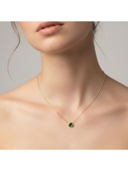 RACHIVA - 18K Gold Plated Green Round Zircon Necklace