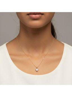 RACHIVA - 18K Gold Plated White Heart Cut Zircon Necklace
