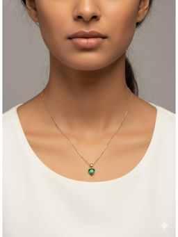 RACHIVA - 18K Gold Plated Green Heart Cut Zircon Necklace