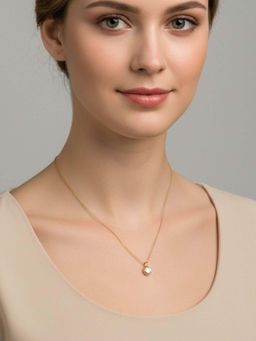 RACHIVA - 18K Gold Plated White Round Zircon Solitaire Necklace