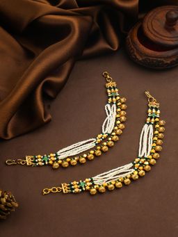 ZEWEL WORKS - Multi-Color Stunning Gold Pearl Earchains