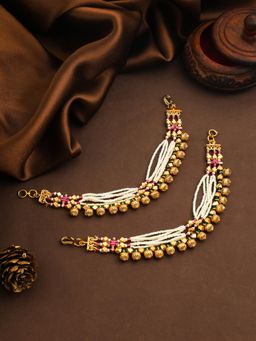 ZEWEL WORKS - Multi-Color Stunning Gold Pearl Earchains