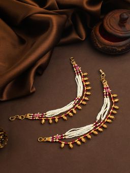 ZEWEL WORKS - Multi-Color Stunning Gold Pearl Earchains