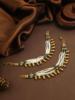 ZEWEL WORKS - Multi-Color Stunning Gold Pearl Earchains