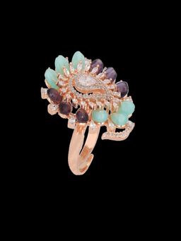 ZEWEL WORKS - Mint Multi-Color Cocktail Ring