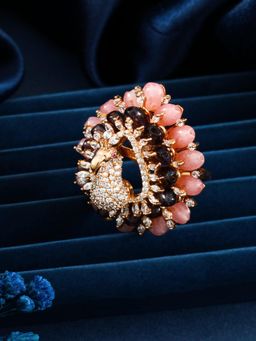 ZEWEL WORKS - Multi-Color Peacock Cocktail Ring