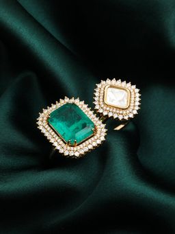 ZEWEL WORKS - Emerald Green Cocktail Ring