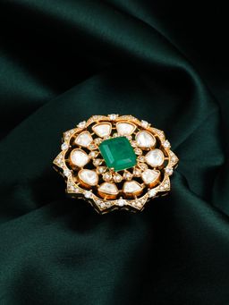 ZEWEL WORKS - Emerald Green Cocktail Ring