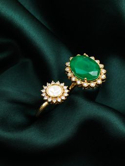 ZEWEL WORKS - Emerald Green Cocktail Ring