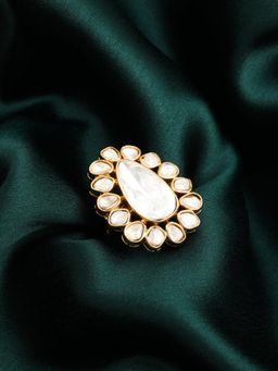 ZEWEL WORKS - White Stone Cocktail Ring