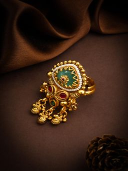 ZEWEL WORKS - Multi-Color Mint Ruby Gold Cocktail Ring