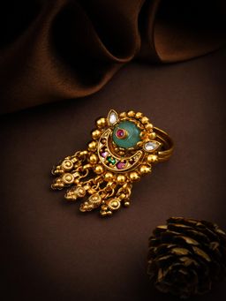 ZEWEL WORKS - Multi-Color Mint Ruby Gold Cocktail Ring
