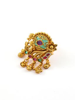 ZEWEL WORKS - Multi-Color Mint Ruby Gold Cocktail Ring