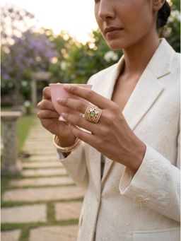 ZEWEL WORKS - Mint Green Cocktail Ring