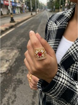 ZEWEL WORKS - Ruby Pink Cocktail Ring