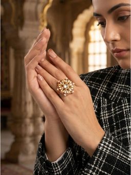 ZEWEL WORKS - Red-White Meena Ring